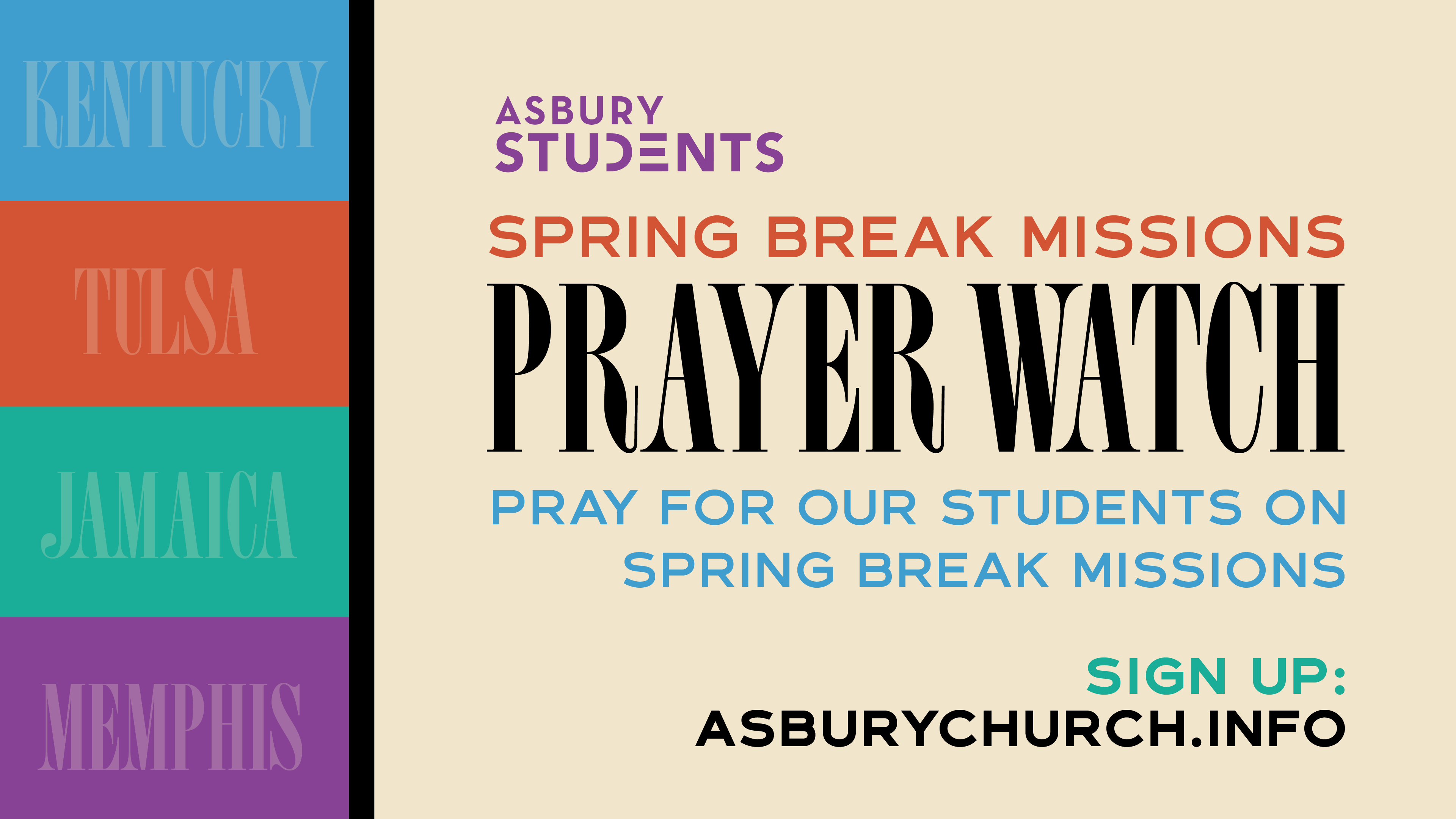 Spring Break Mission Prayer Watch