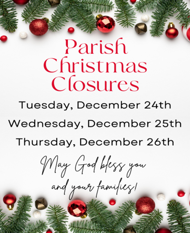 Parish Office Closed for Christmas 