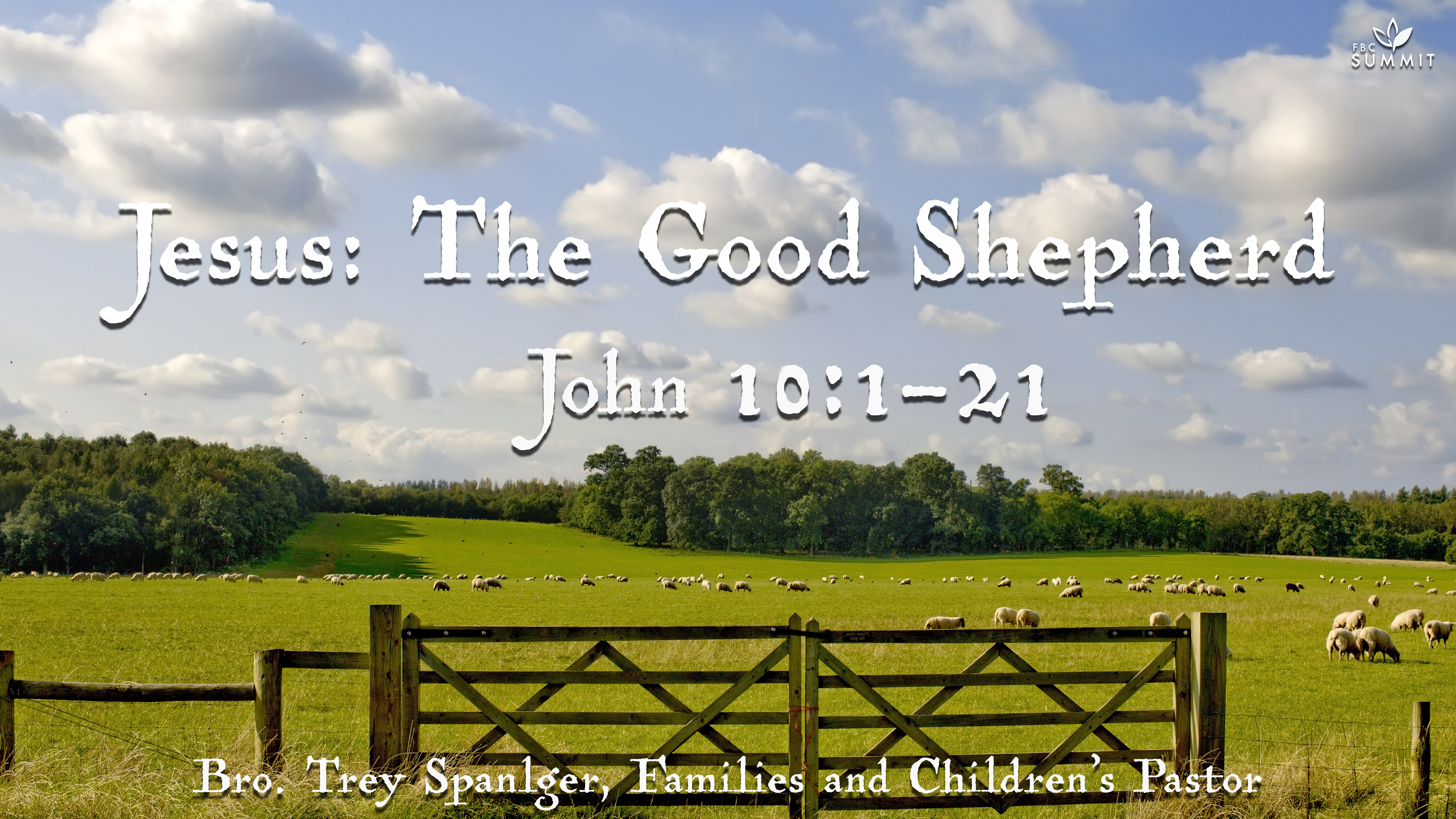 "Jesus: The Good Shepherd" John 10:1-21 // Trey Spangler, Children & Families Pastor