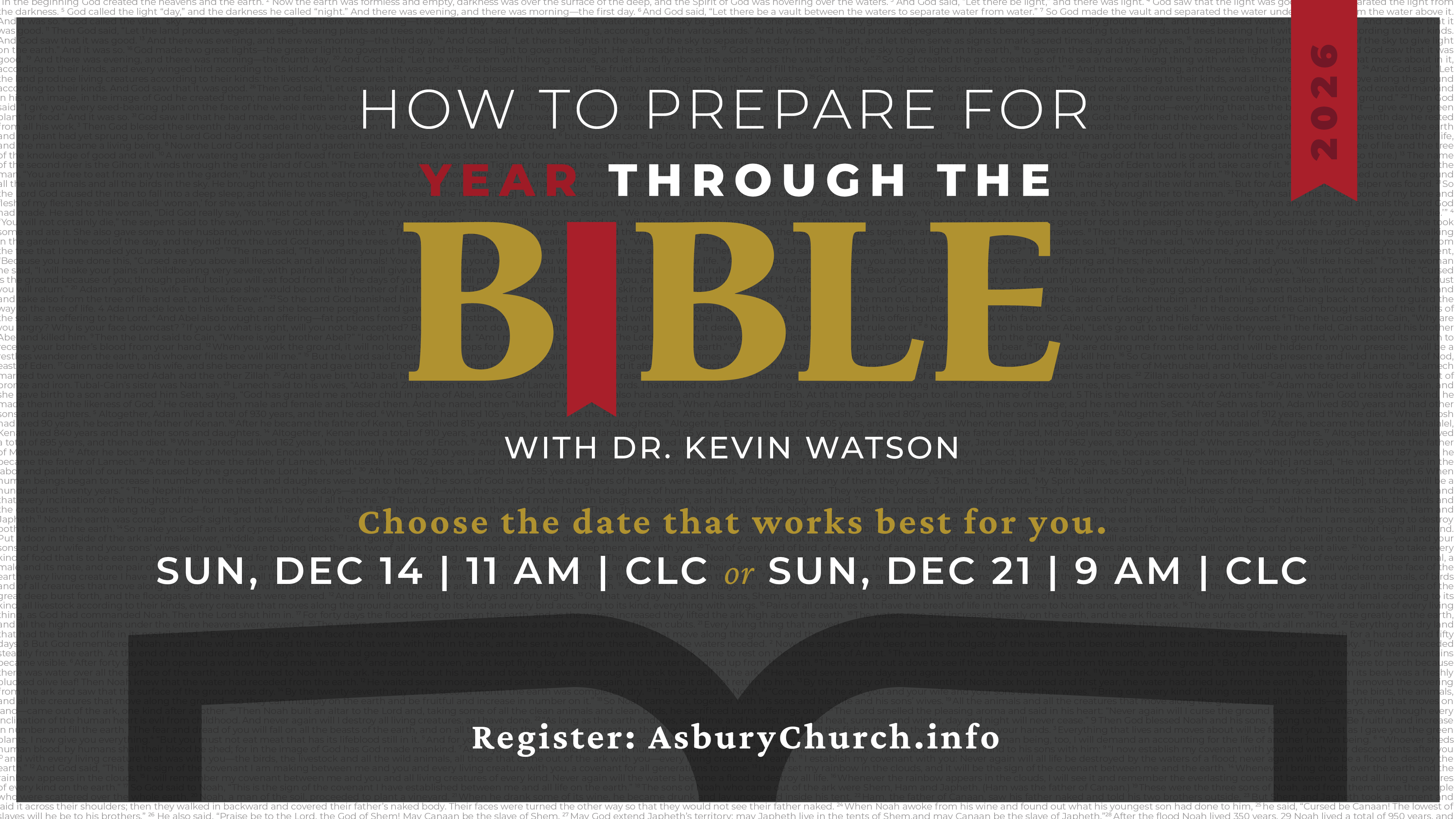 How to Prepare for Year Through the Bible