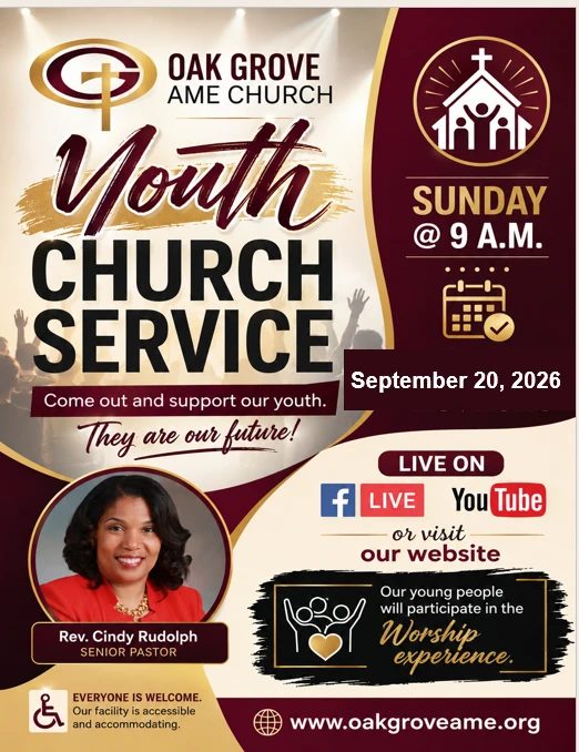Youth Sunday Worship Experience  - September 20, 2026