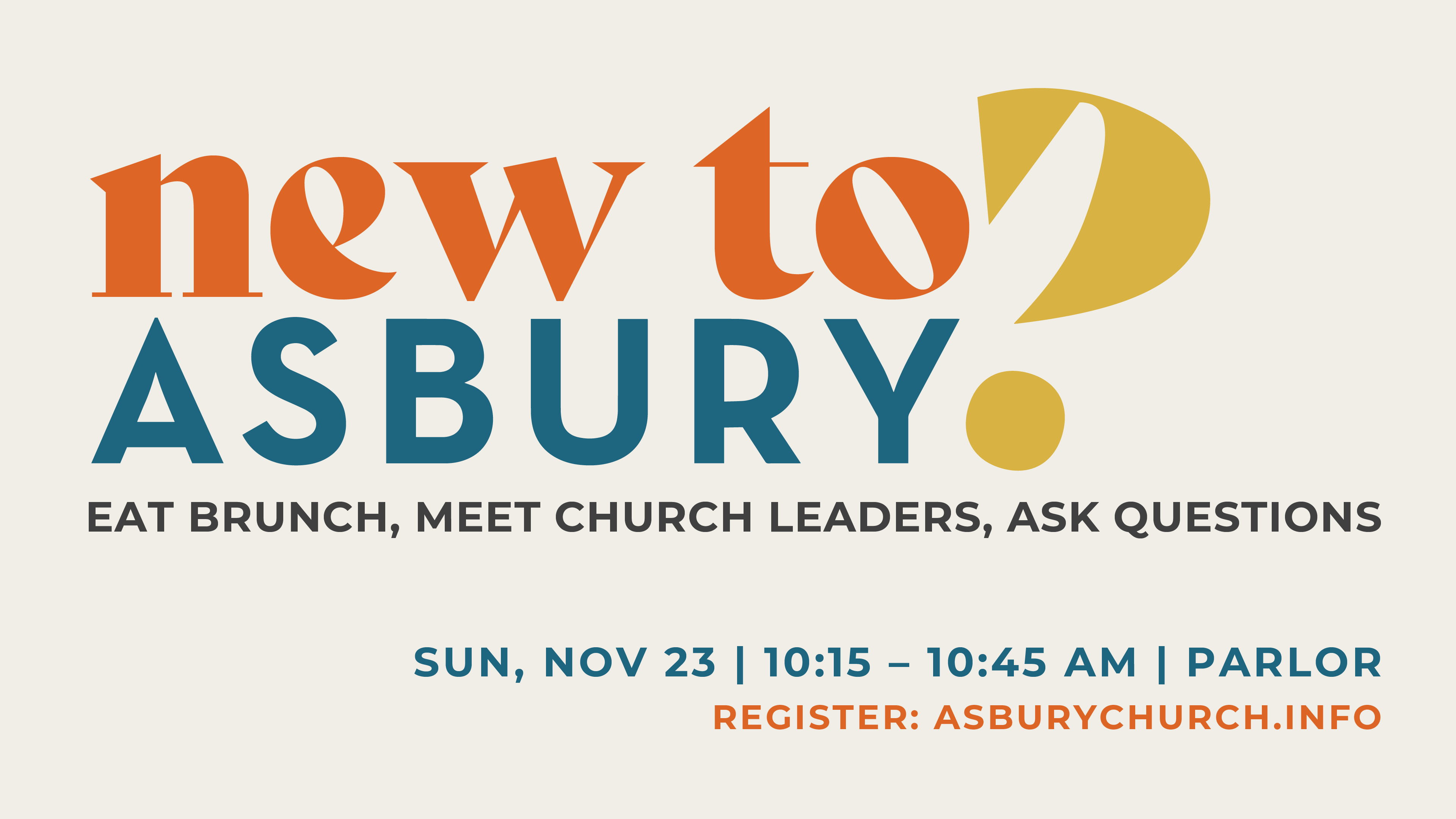 New to Asbury Brunch