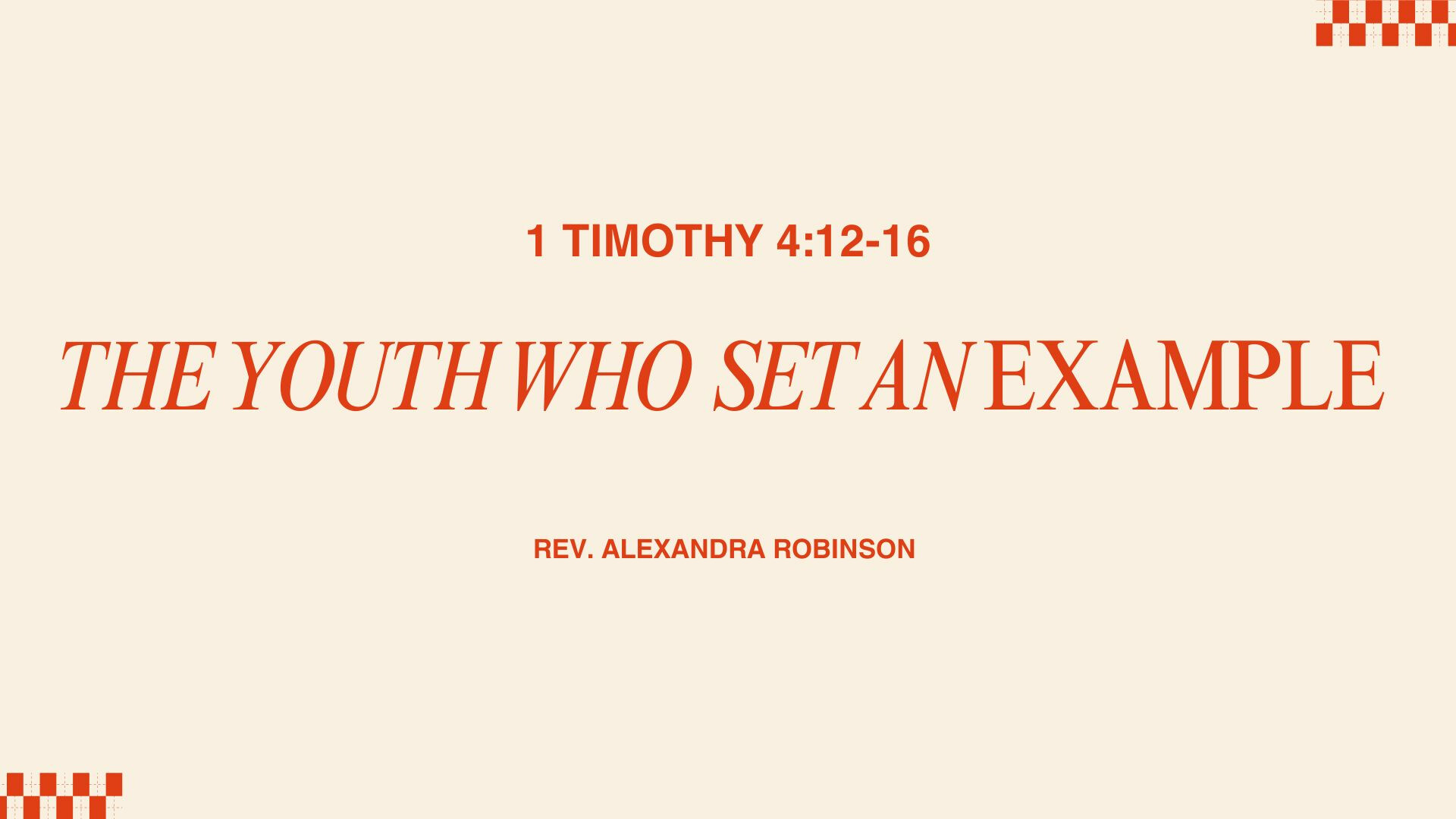 The Youth Who Set an Example…