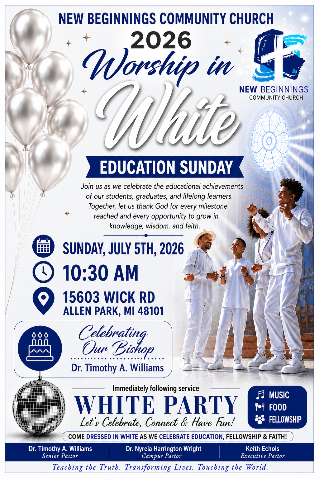 WORSHIP IS WHITE AND EDUCATION SUNDAY