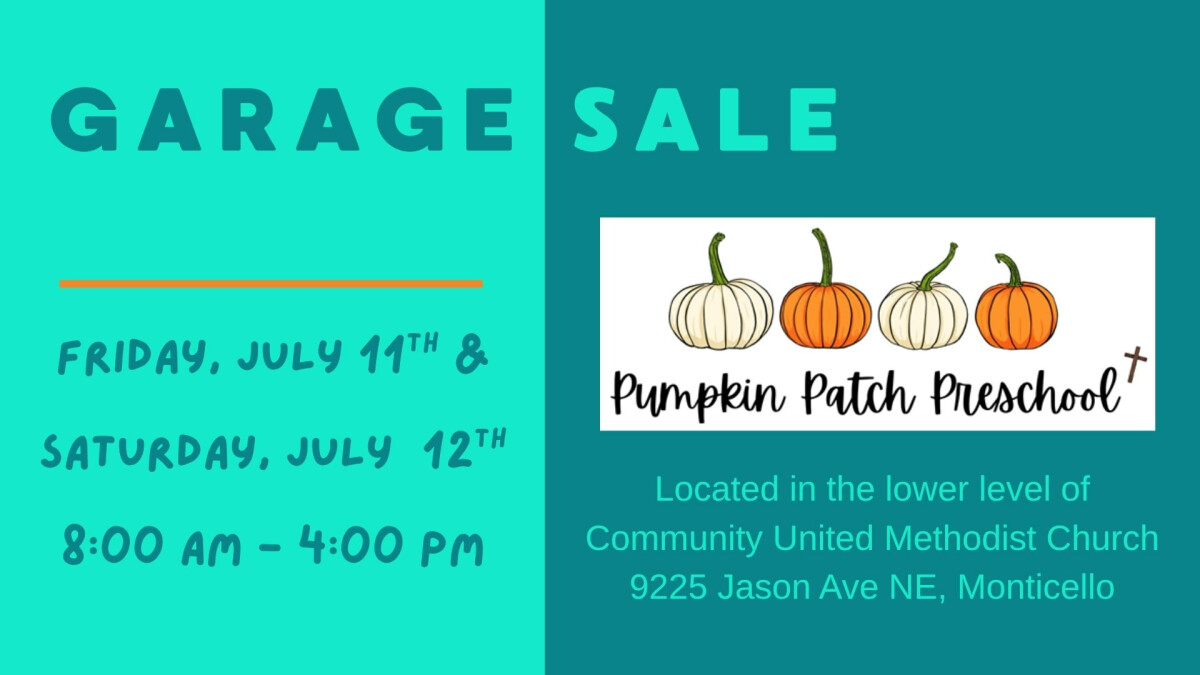 8:00 AM - Pumpkin Patch Garage Sale
