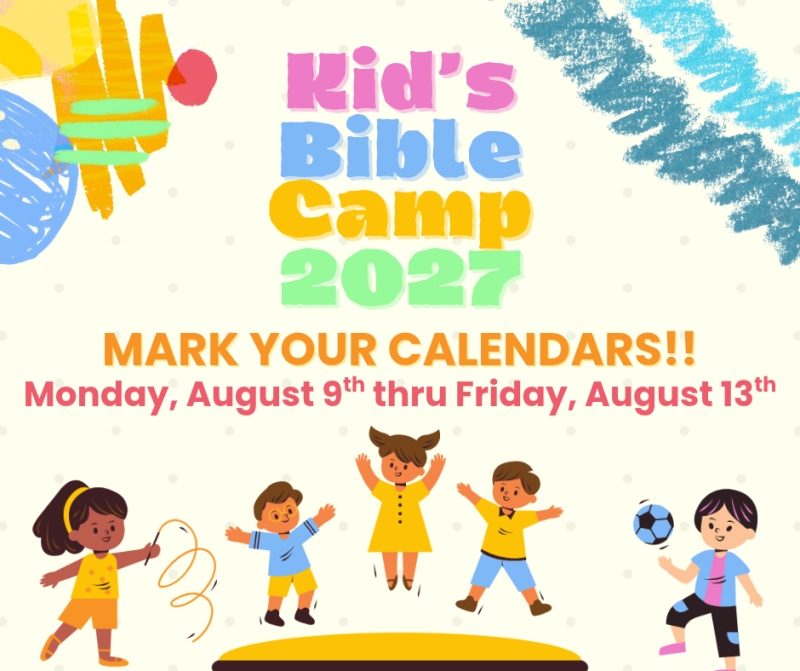 Kid's Bible Camp (VBS) 9:00 am - 12:30 pm