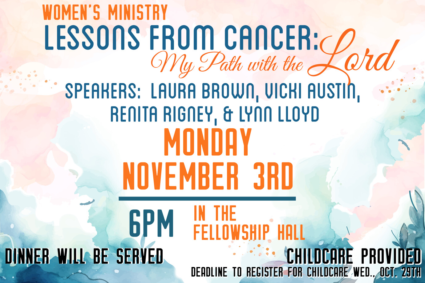 Women's Ministry - Lessons from Cancer: My Path with the Lord