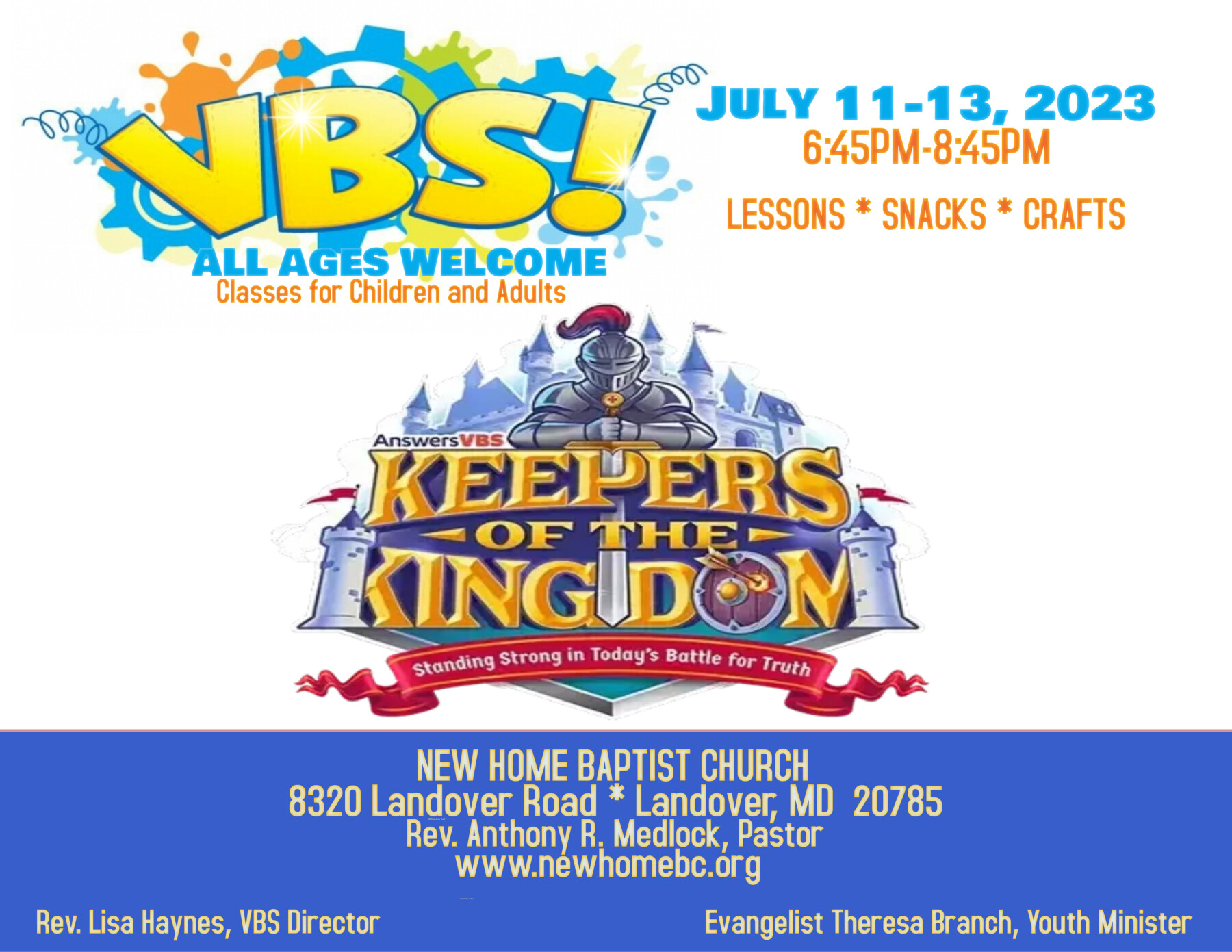 Vacation Bible School (6:45-8:45 PM) 