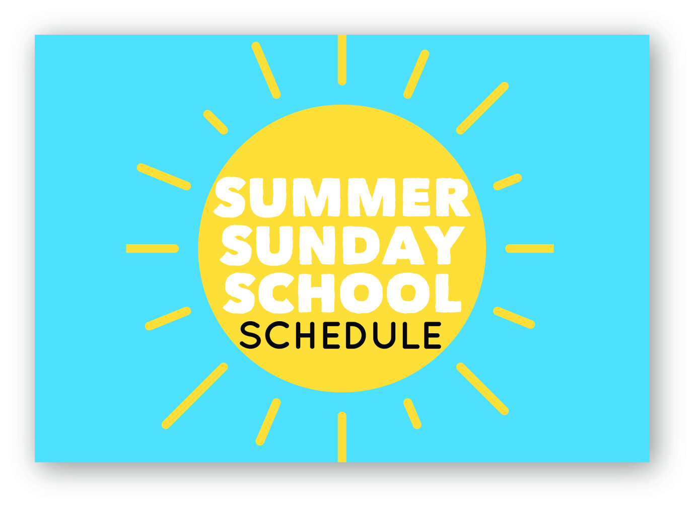 Summer Sunday School