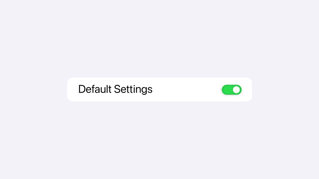 Series-Default Settings