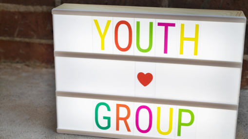 youth on sign