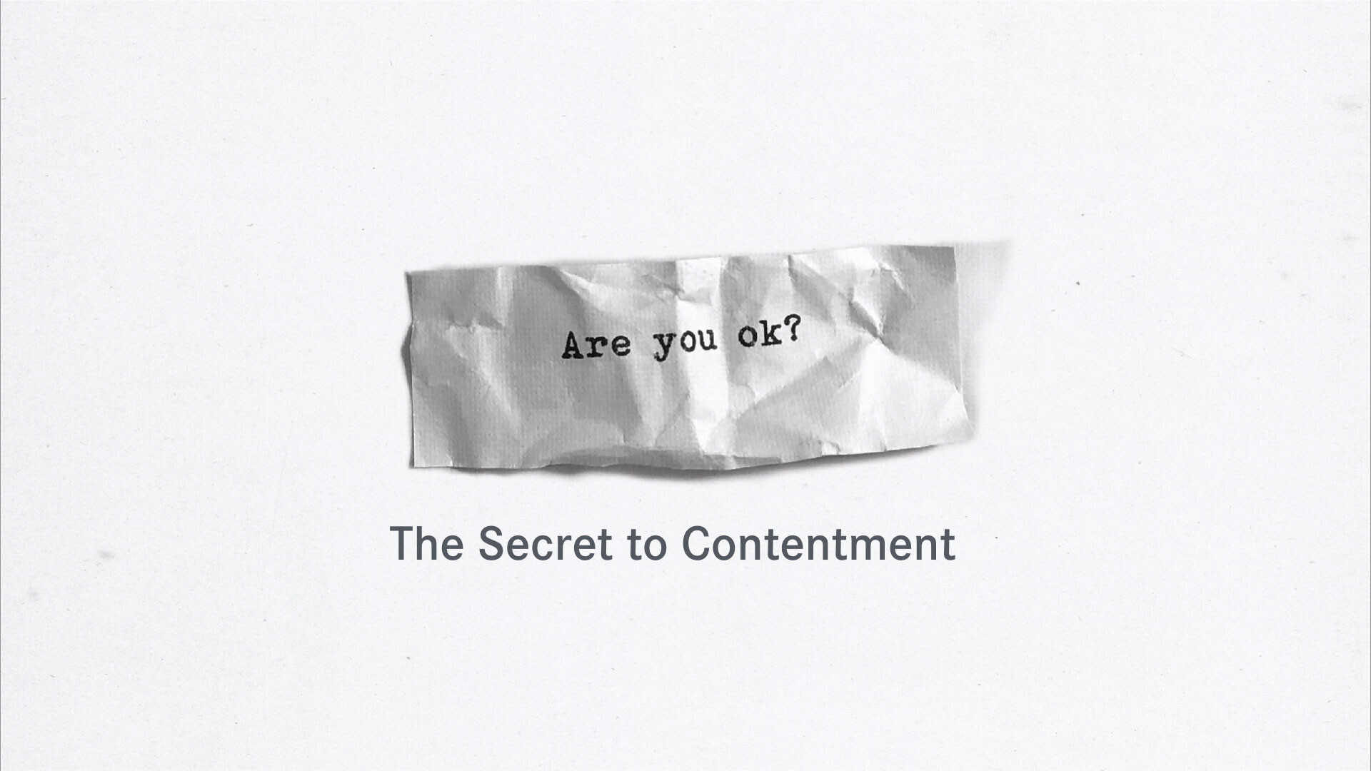 Are You Ok?: The Secret To Contentment (Audio) episode artwork
