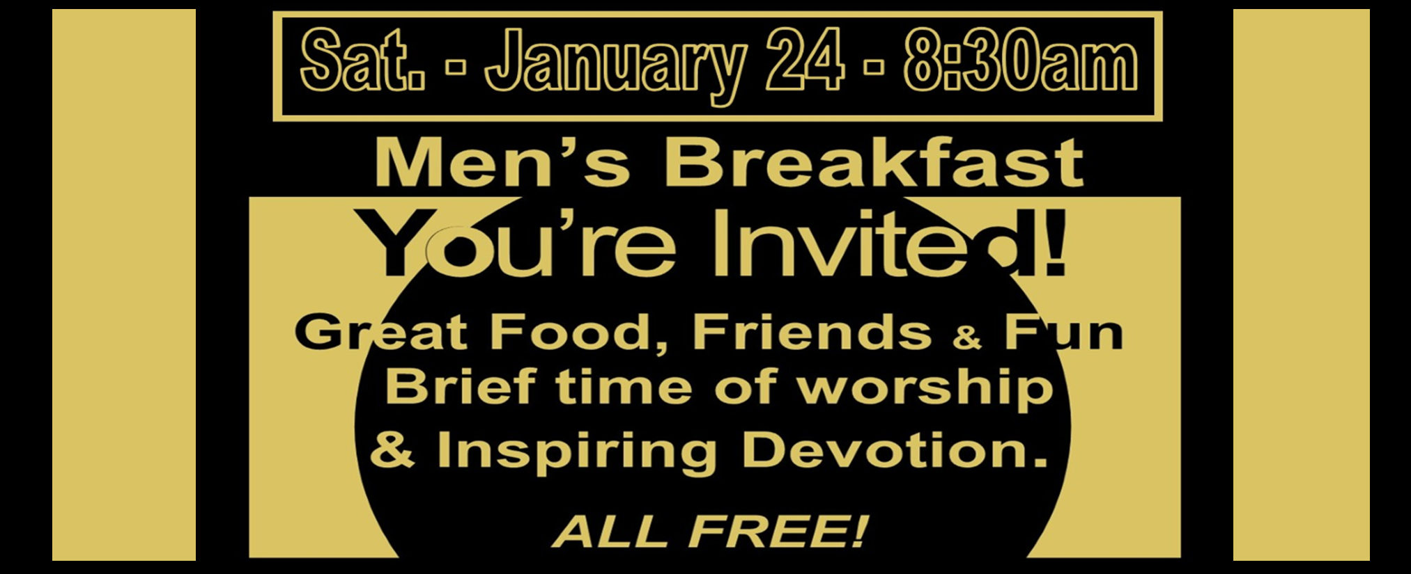 Men's Breakfast 1-24-26 8 x 6 Gold Black Web Banner
