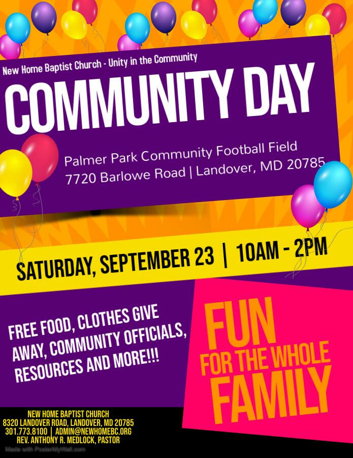 Unity In The Community Day  @ Palmer Park Community Football Field (10 AM - 2 PM) 