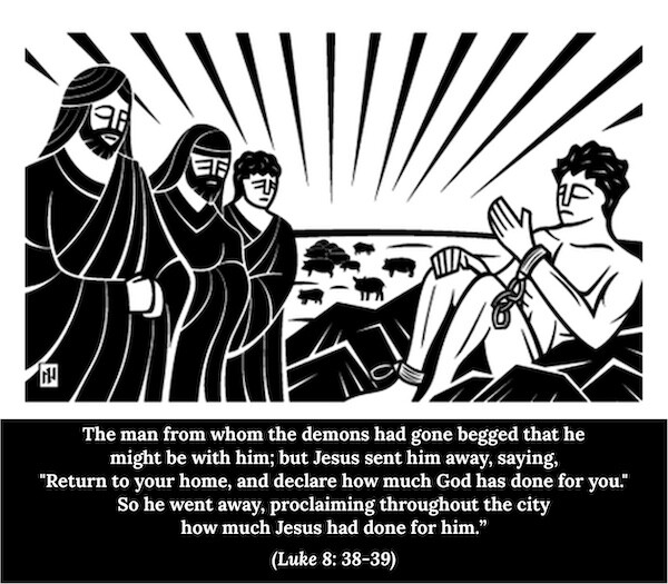 Luke 8: 38-39