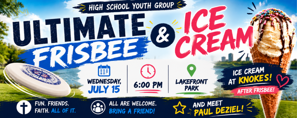 High School Youth Group (Knoke's & Ultimate Frisbee)