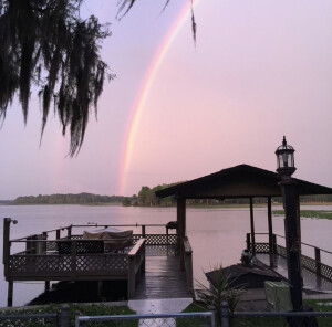 rainbow on the lake