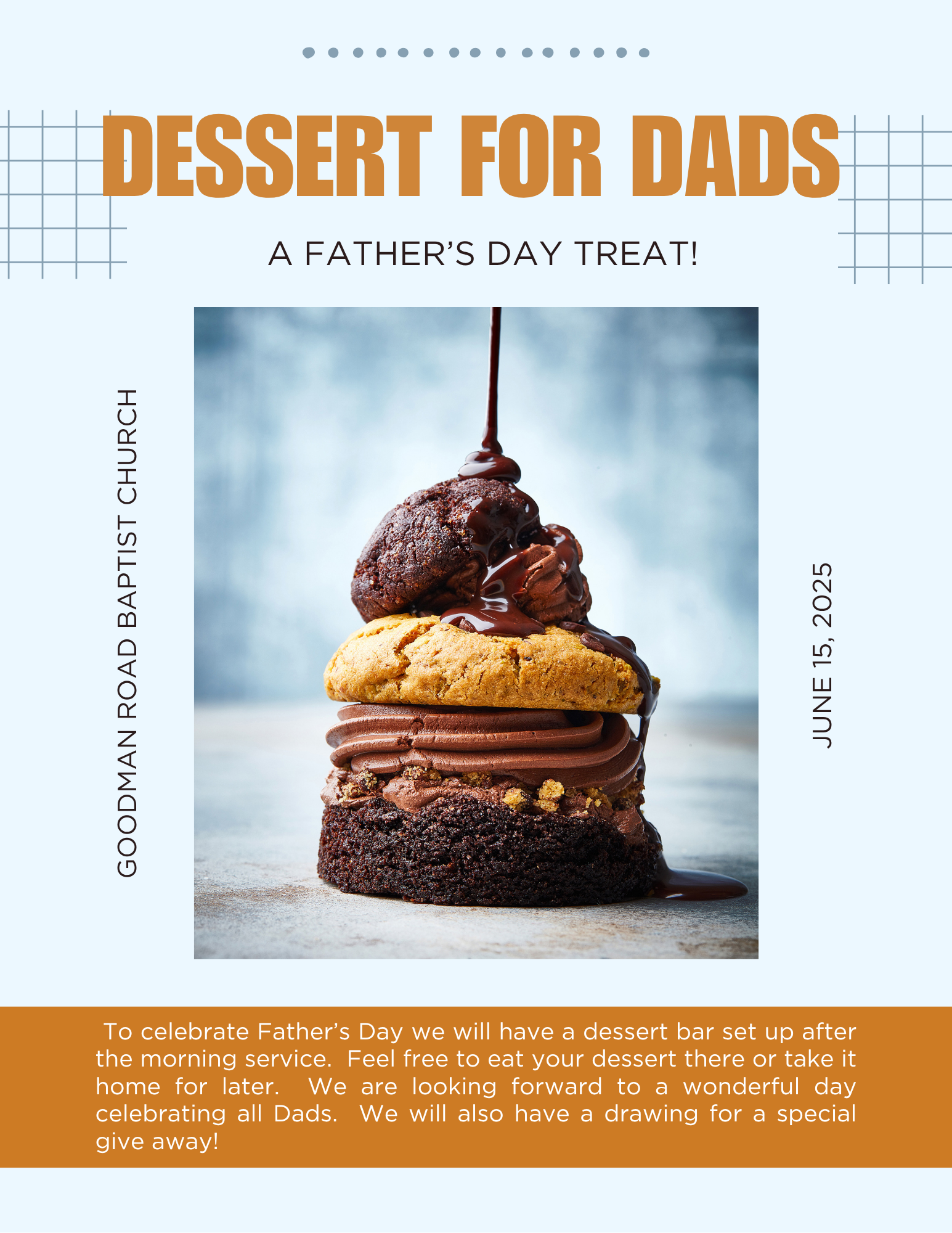Dessert for Dads Fathers Day Flyer