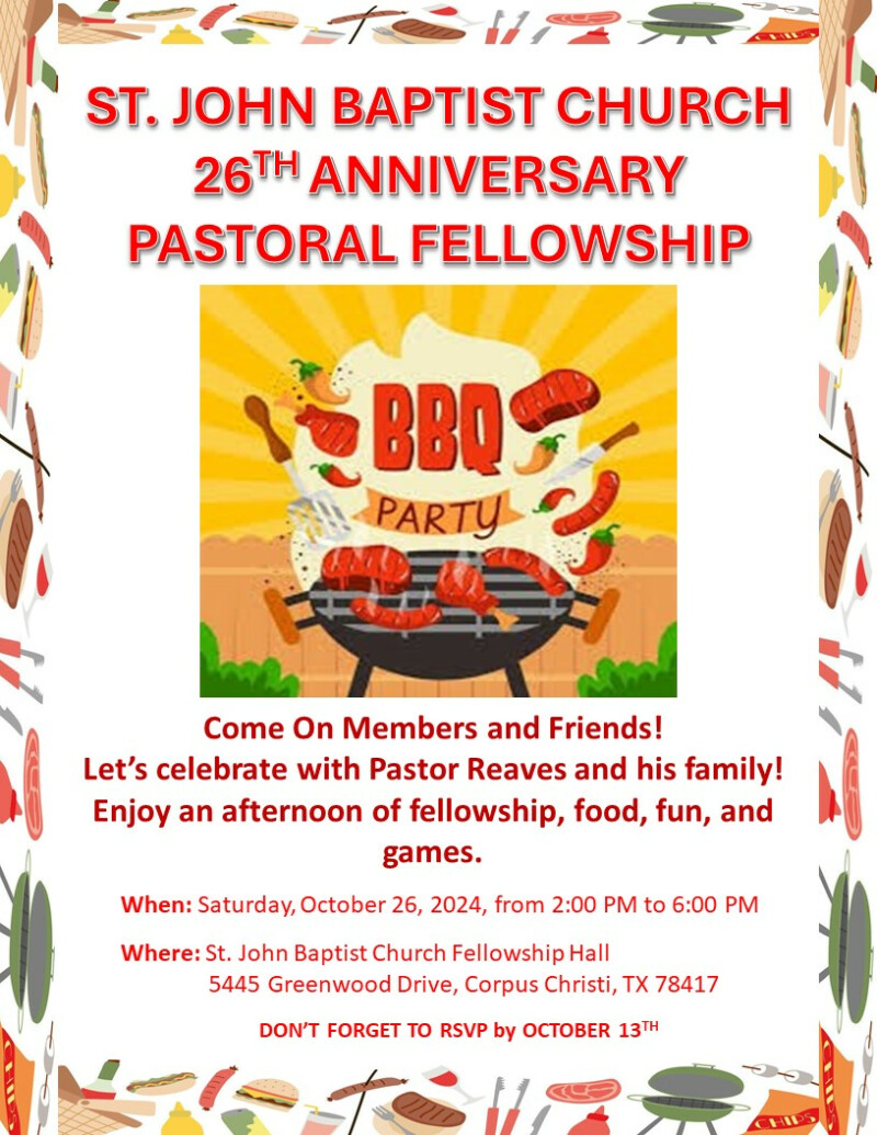 26th Pastoral Anniversary Fellowship BBQ Party