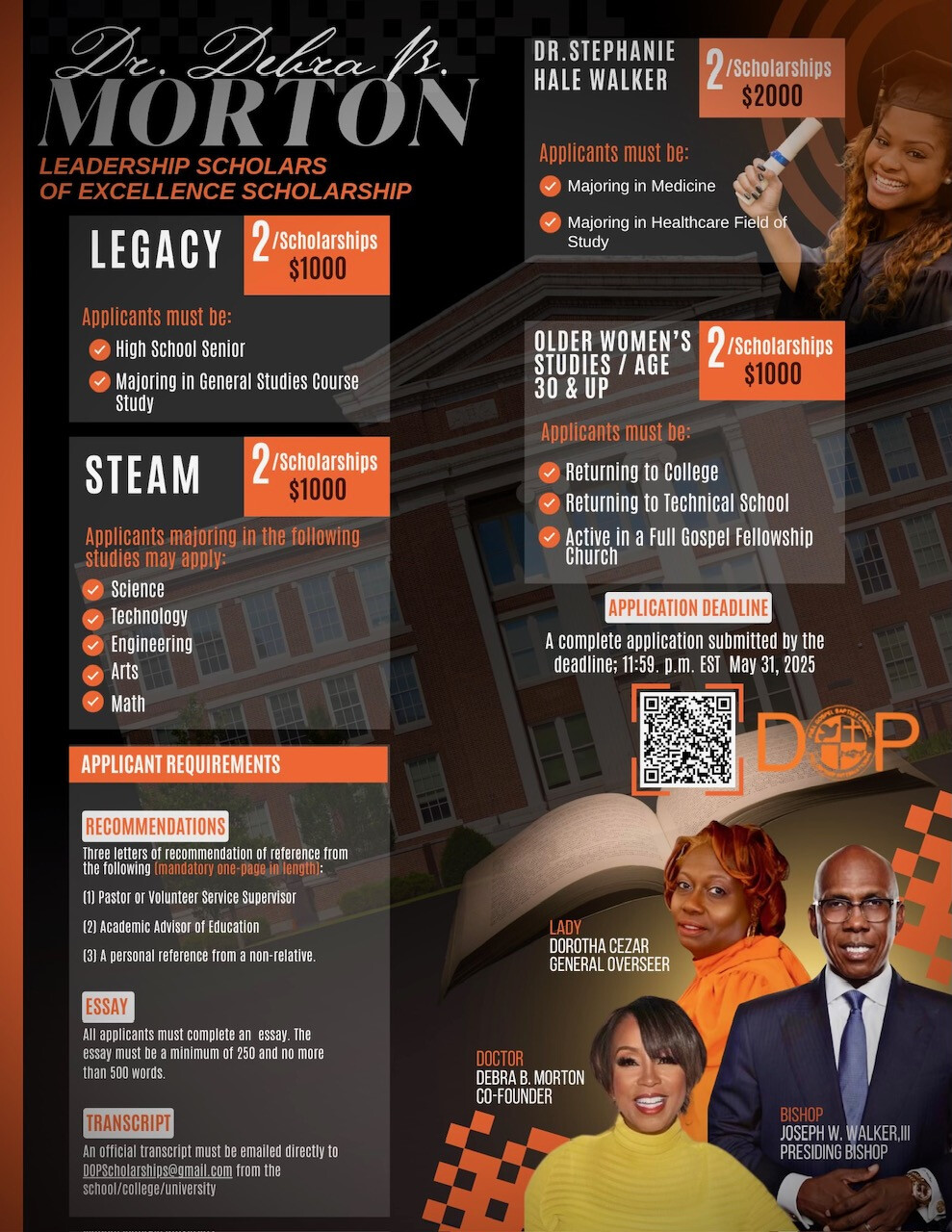 The Debra B. Morton Leadership of Scholars of Excellence Scholarship