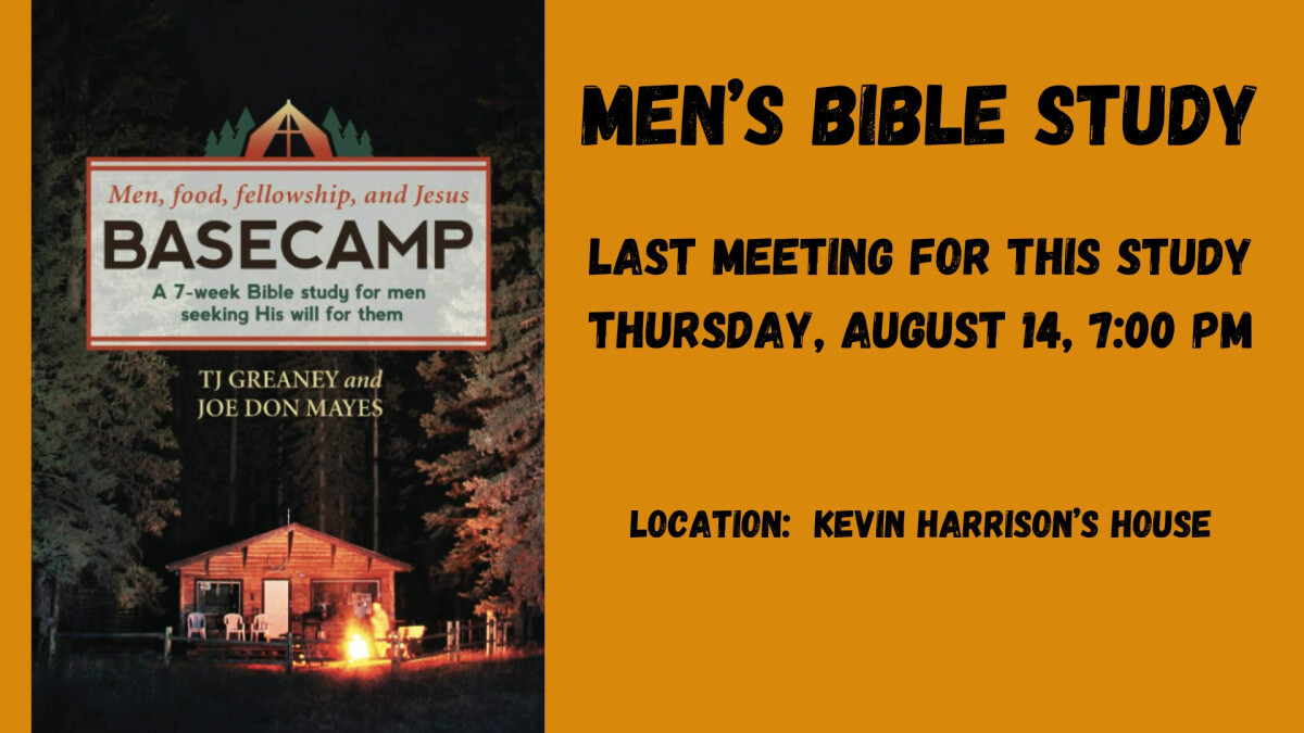 7:00 PM - Men's Bible Study @ Kevin Harrison's