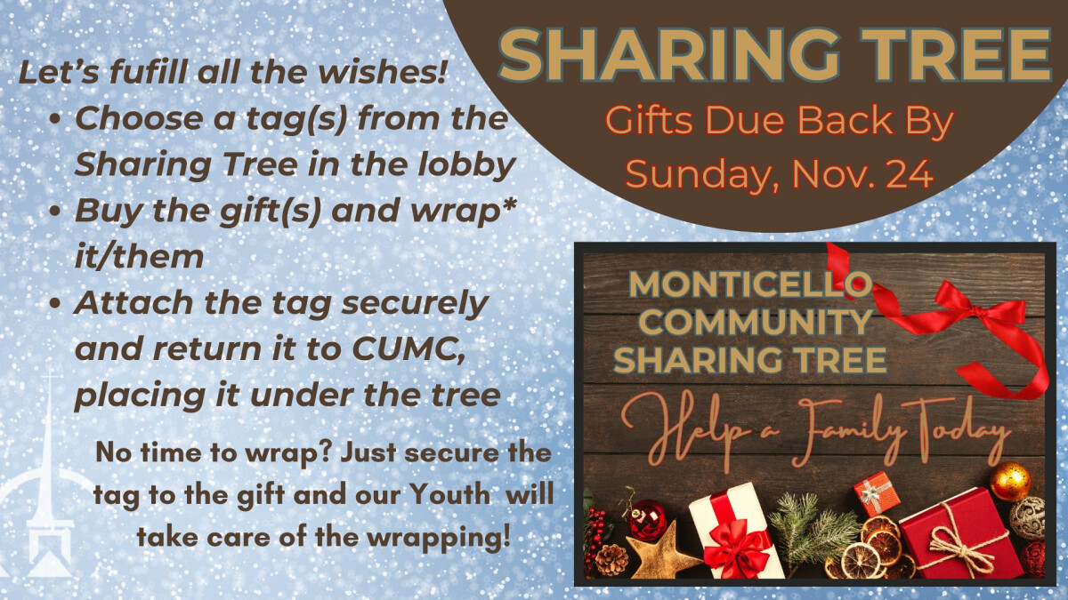 Sharing Tree gifts are due!