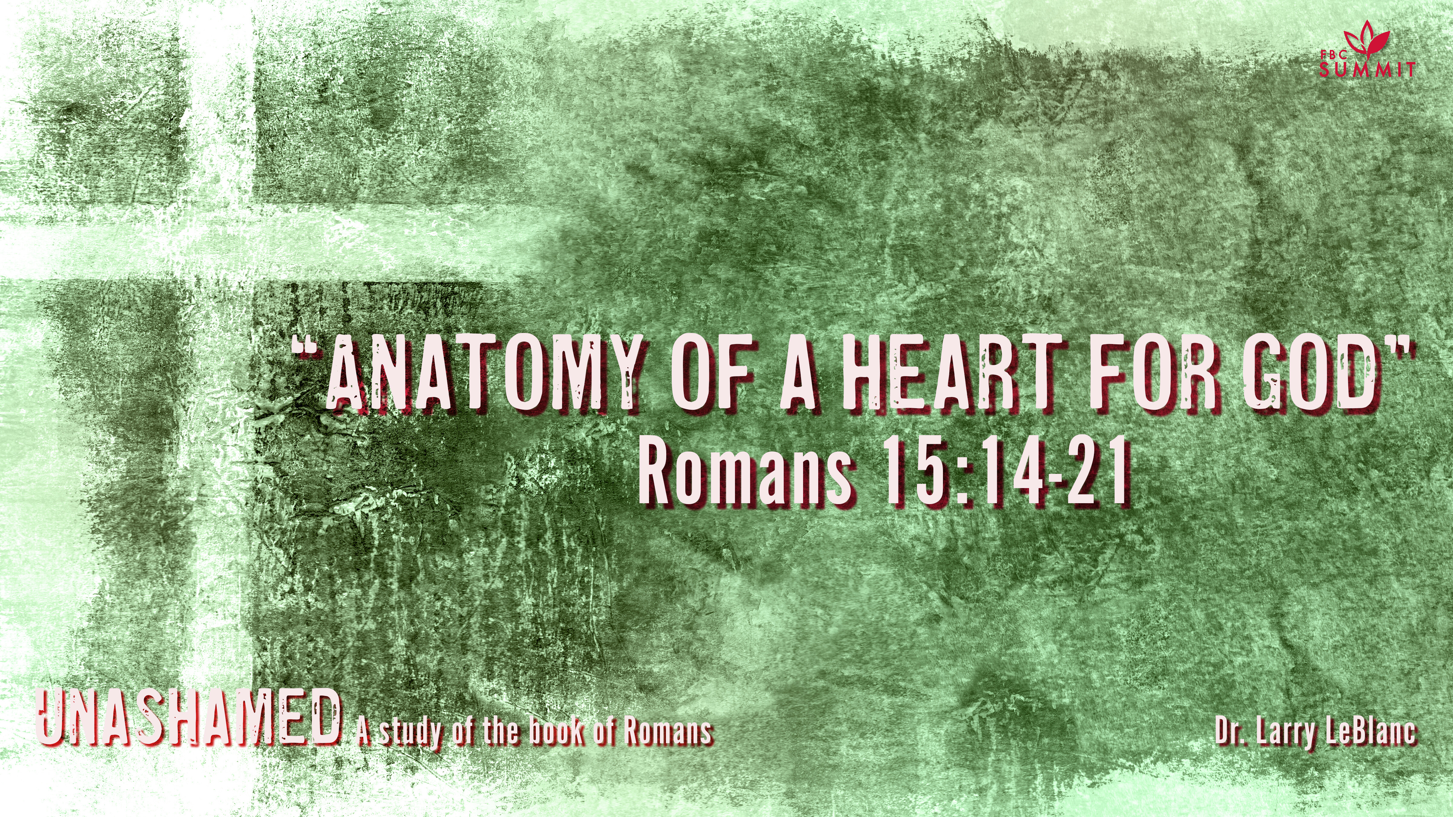 "Anatomy of a Heart for God" Romans 15:14-21 // Dr. Larry LeBlanc