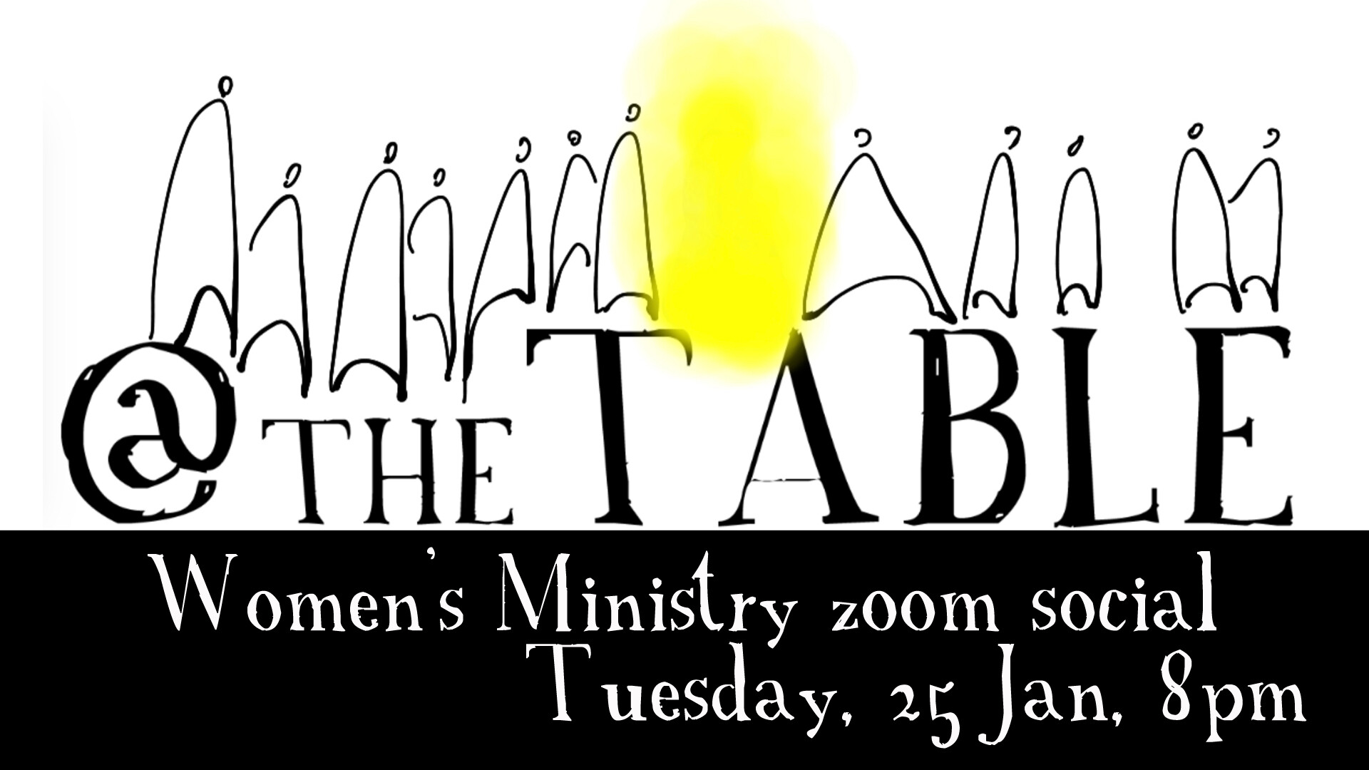 at the table zoom social for women at Union Church