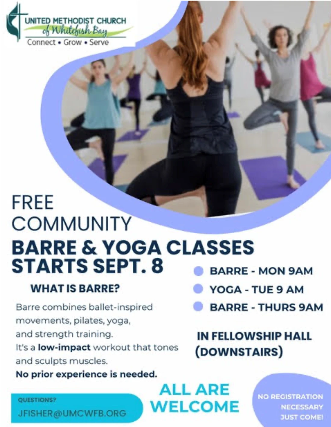 Free Community Barre & Yoga Classes ↻