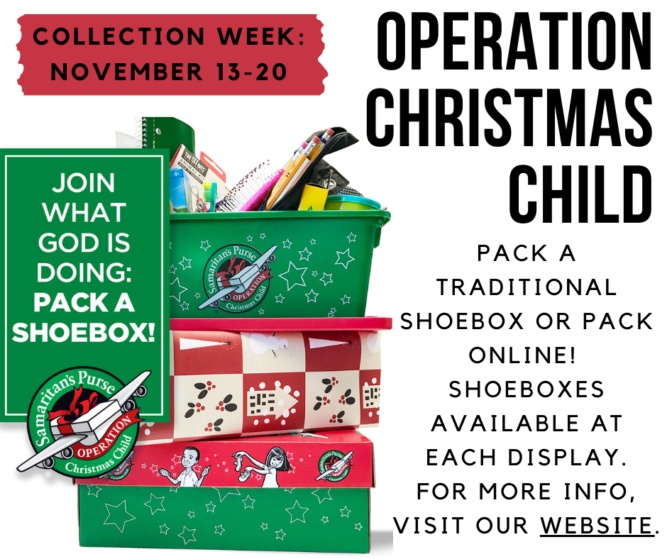 Operation Christmas Child Collection Week!