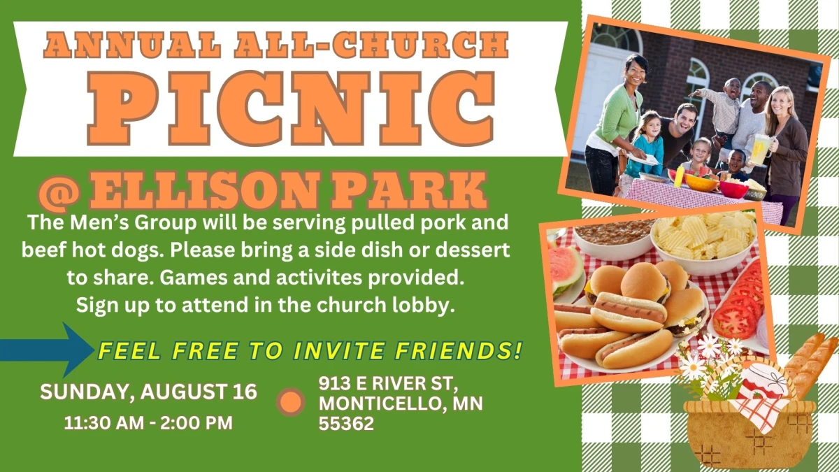 11:30 AM - All Church Picnic - Ellison Park