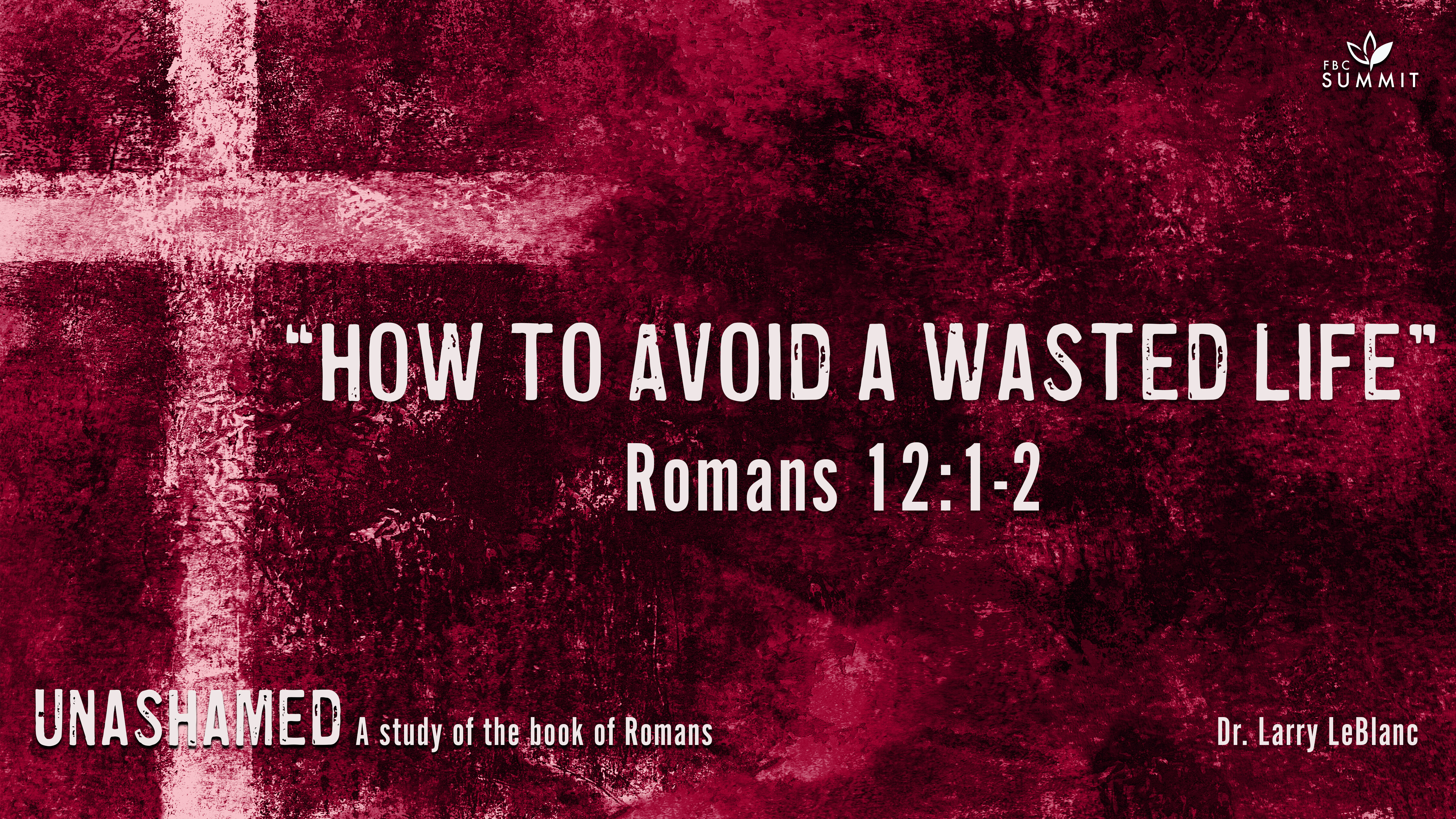 "How to Avoid a Wasted Life" Romans 12:1-2 // Dr. Larry LeBlanc