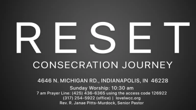 RESET: Consecration Journey