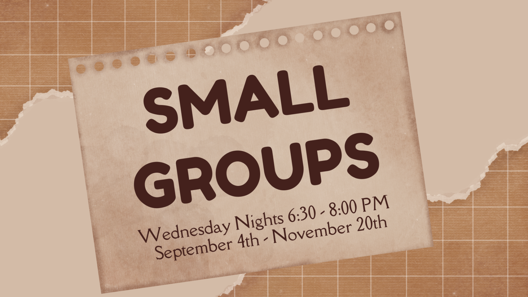 Fall Small Groups