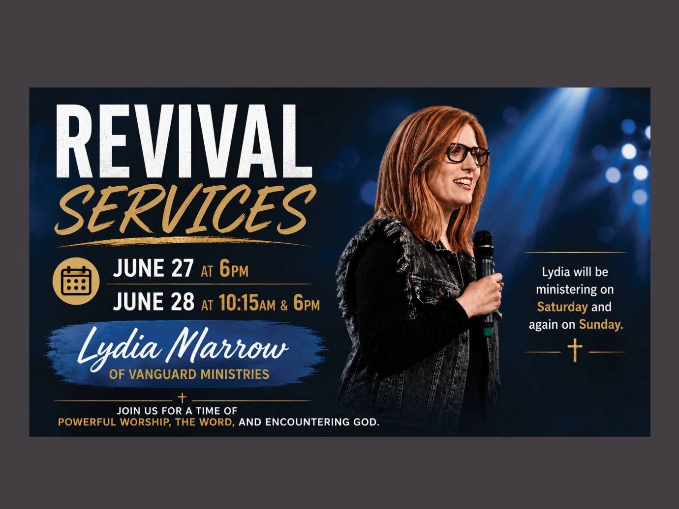 Revival Services with Lydia Marrow - Saturday pm/Sunday pm