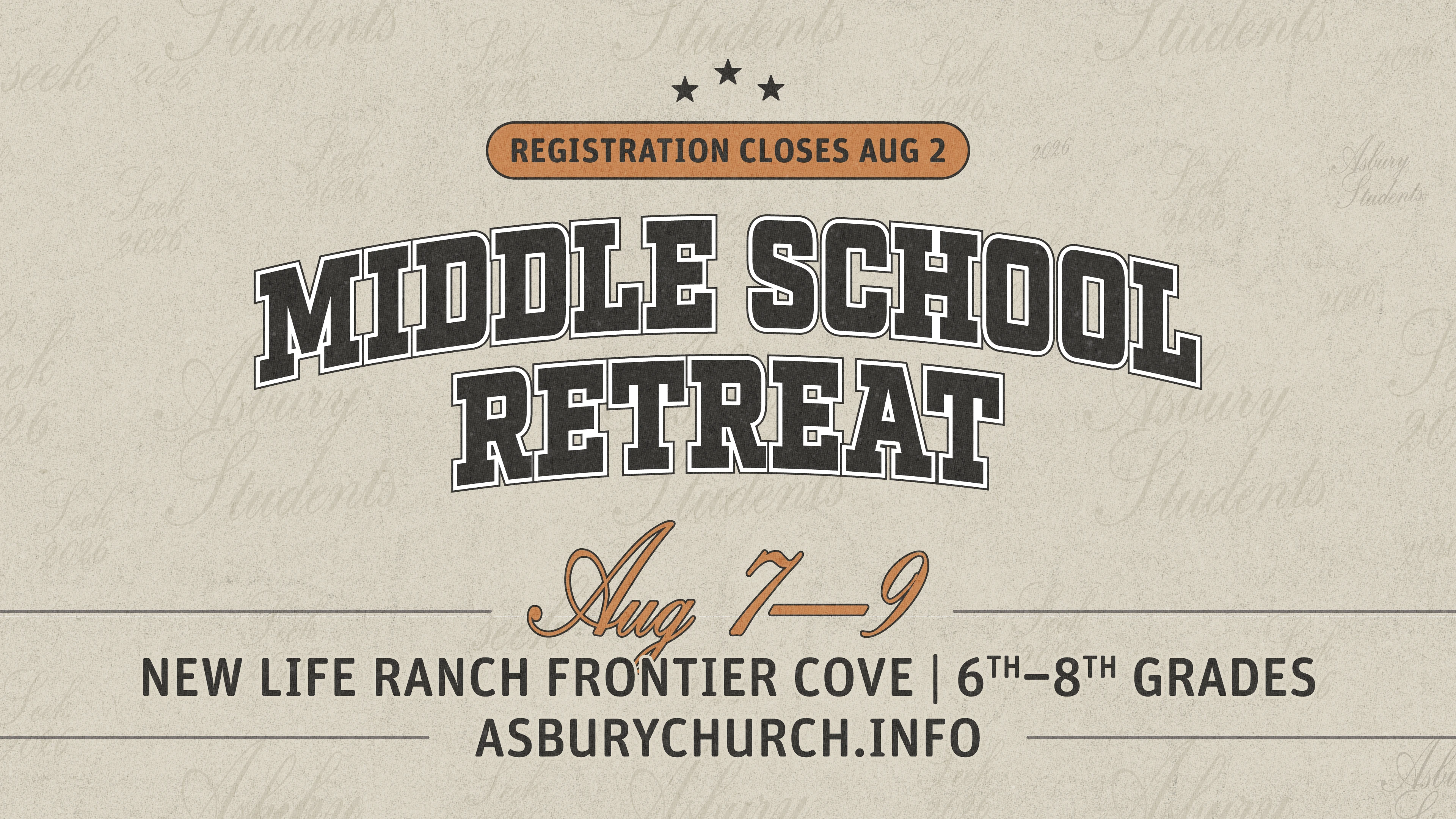 Middle School Retreat 2026