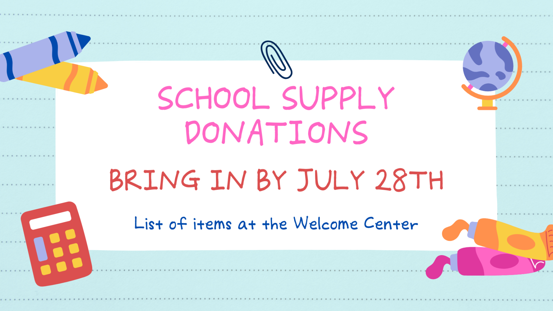 School Supplies Needed