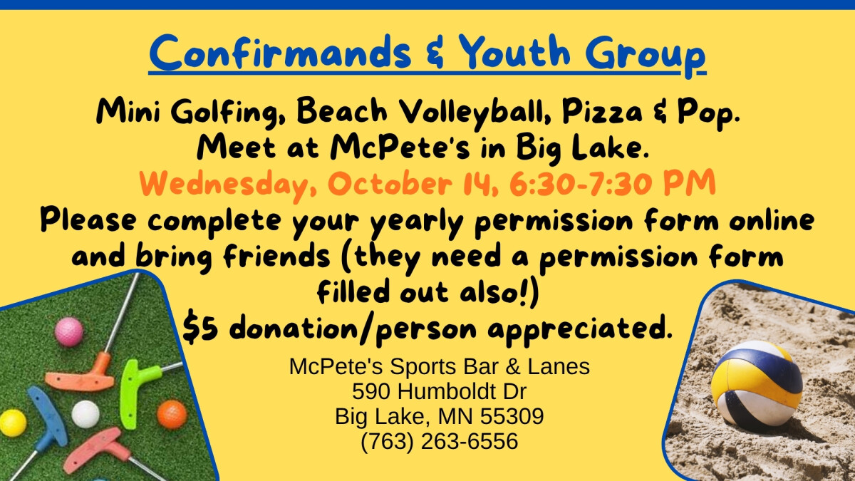 6:30 PM - Confirmands & Youth @ McPete's