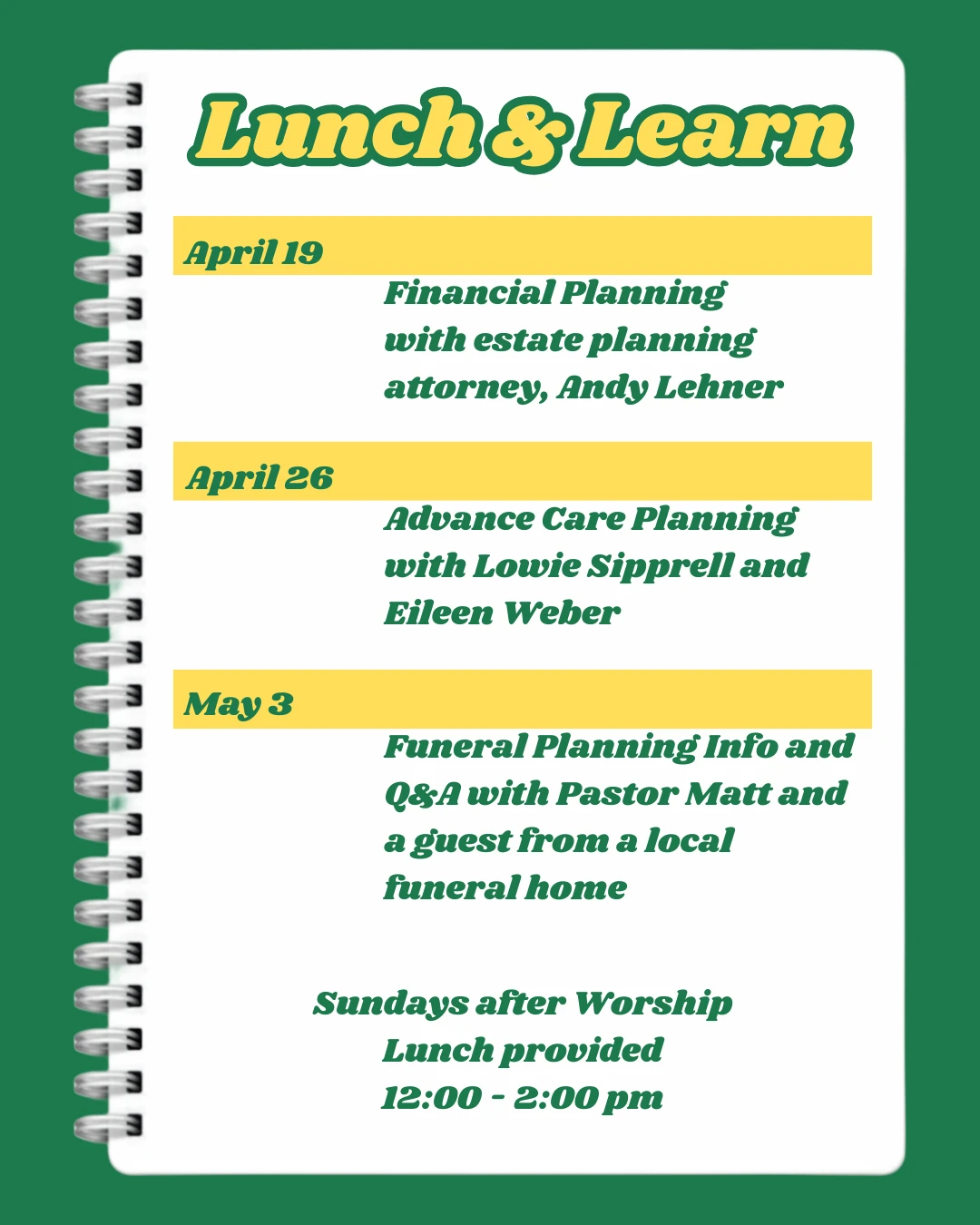 Lunch & Learn: Advance Care Planning