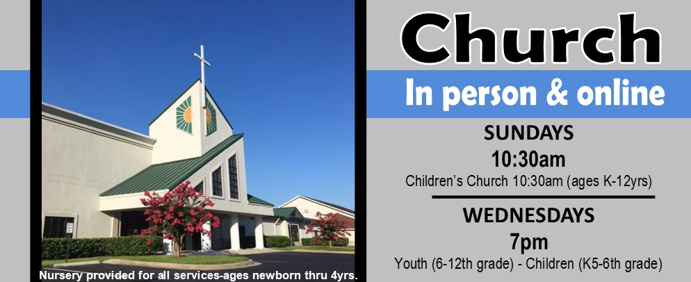 Church In Person & Online 2026 Web Banner 10.30am - Wed 7pm