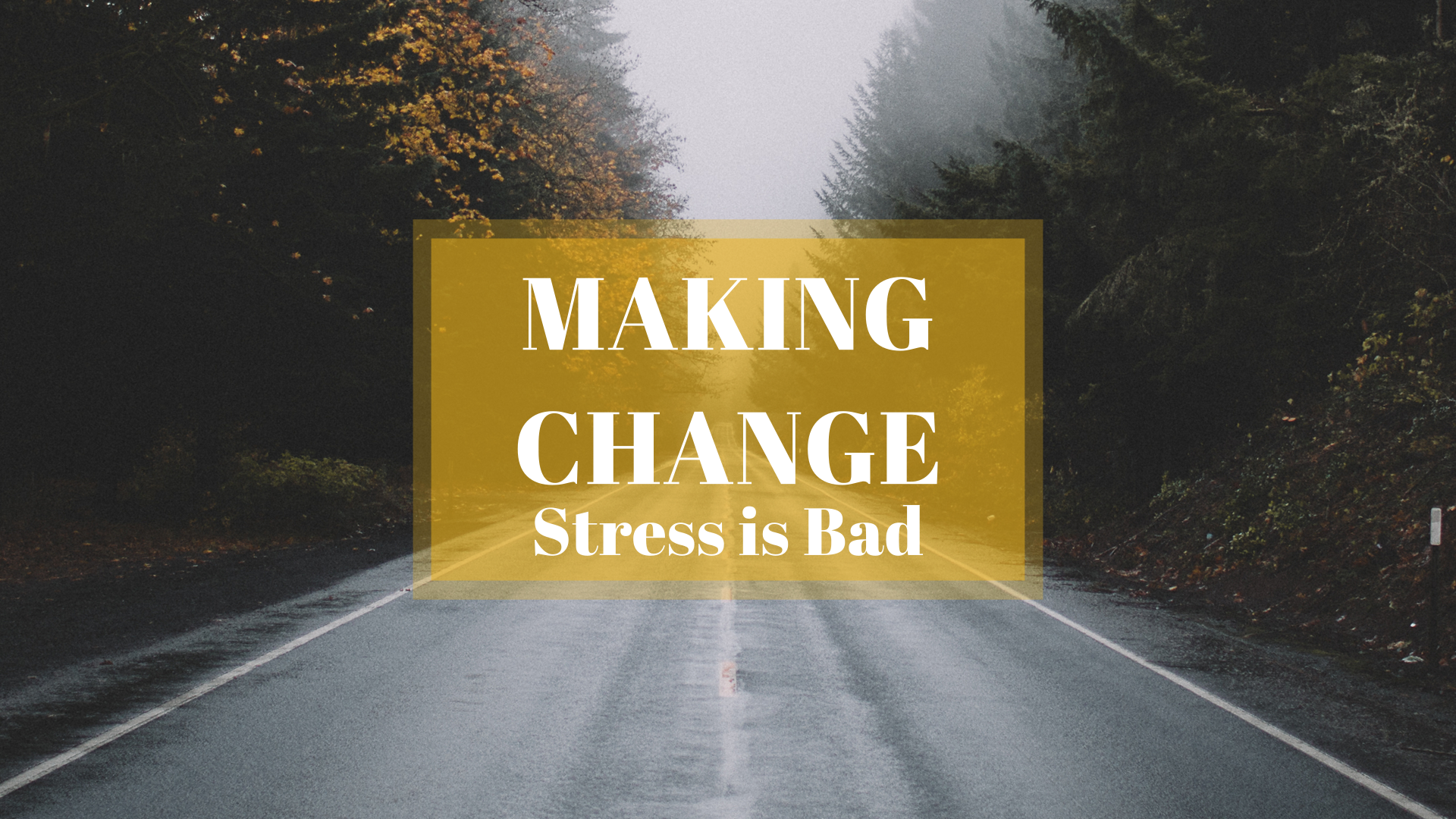 Making Change: Stress is Bad