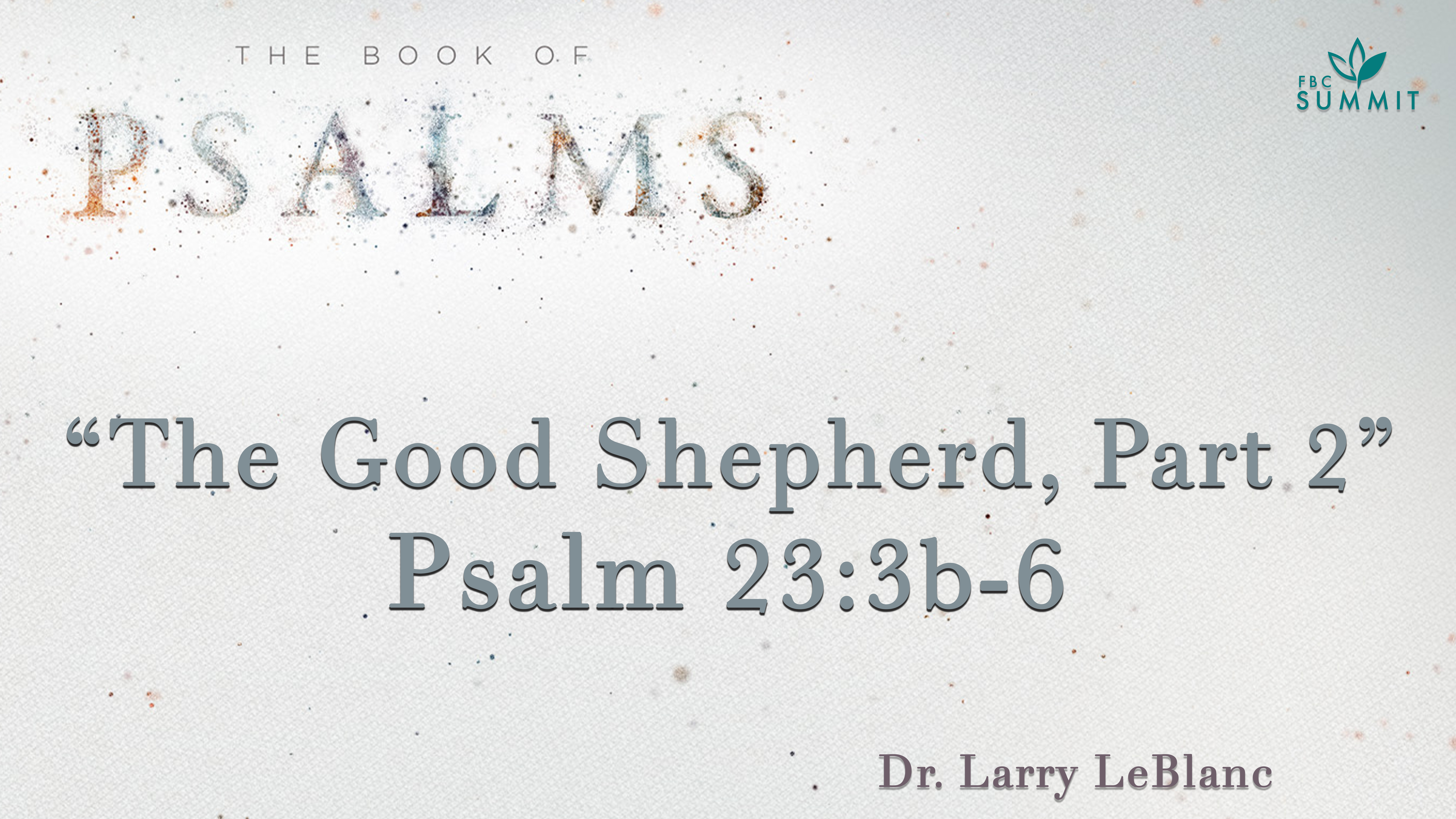 Psalm 23: The Good Shepherd Part 2