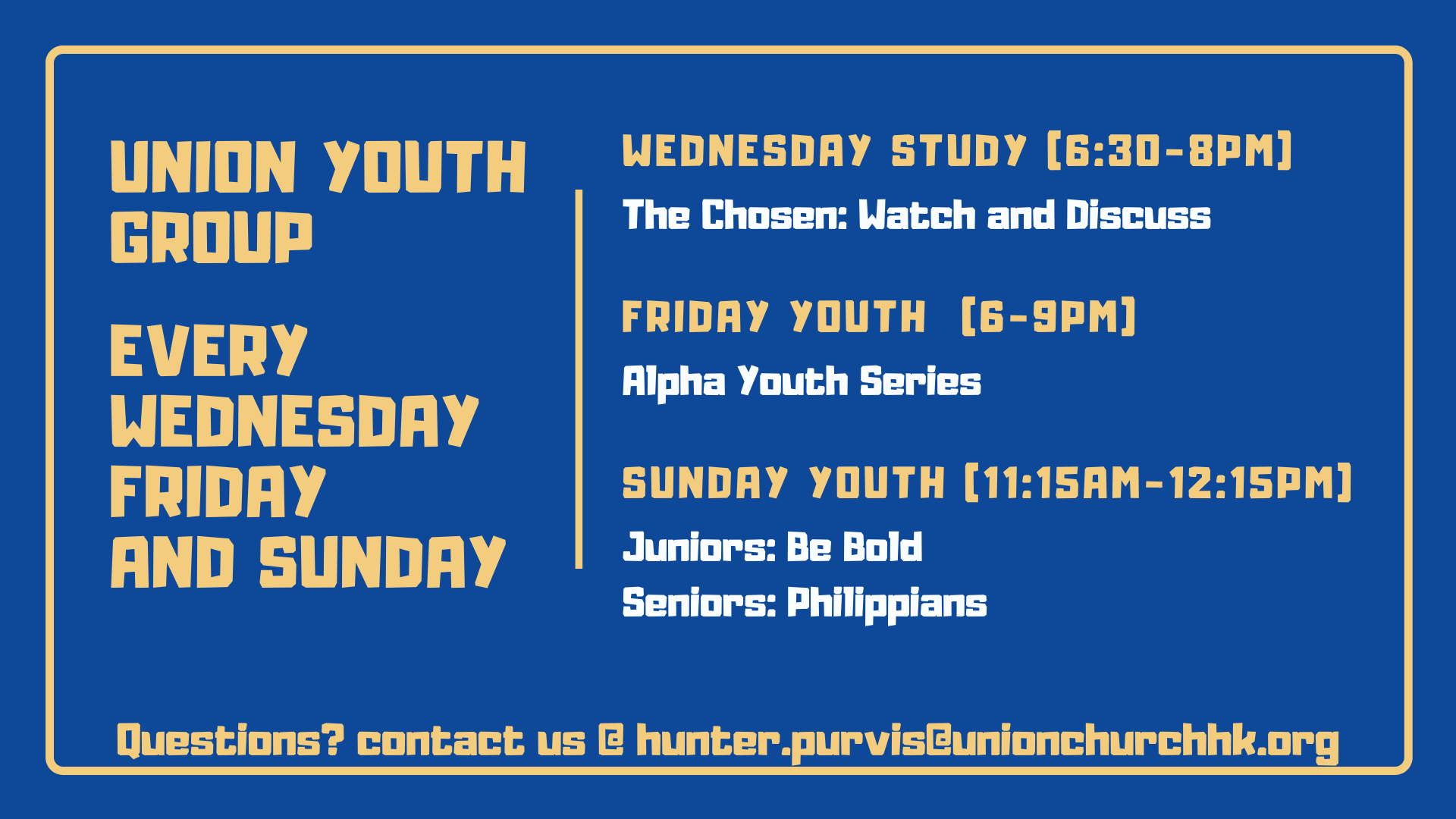 Youth events May 2021