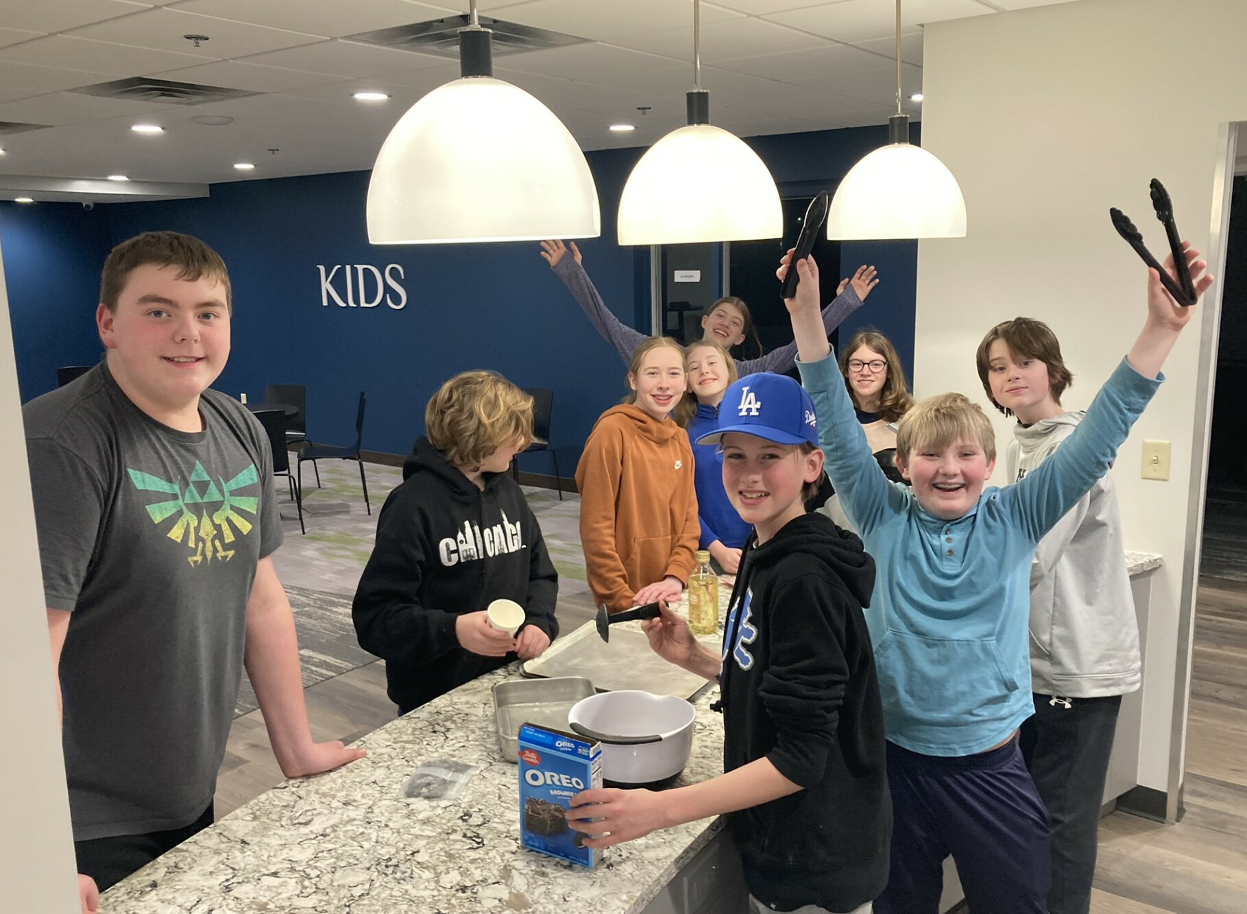 youth making meal at church