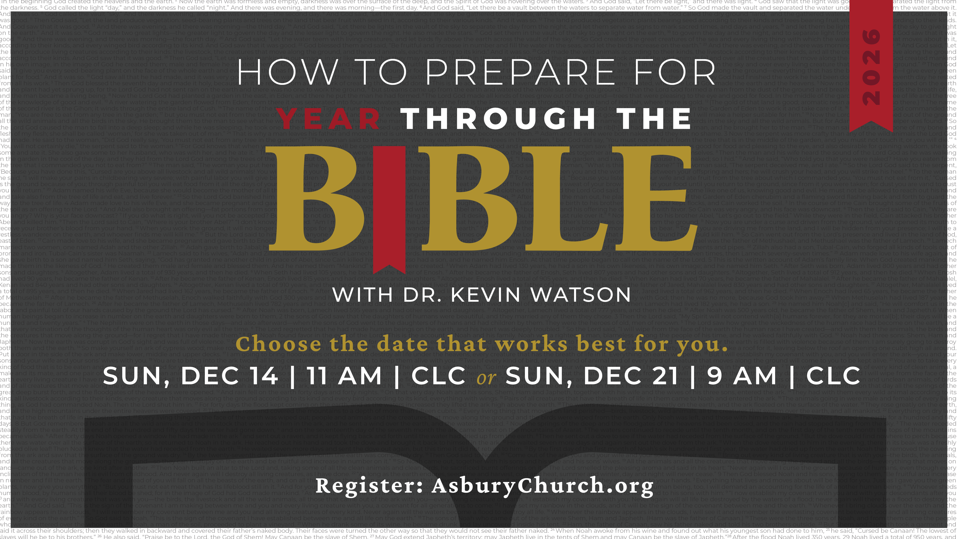 How to Prepare for Year Through the Bible