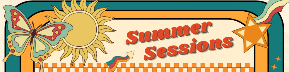 Banner with text. Summer Sessions