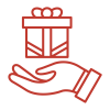 icon of hand holding present