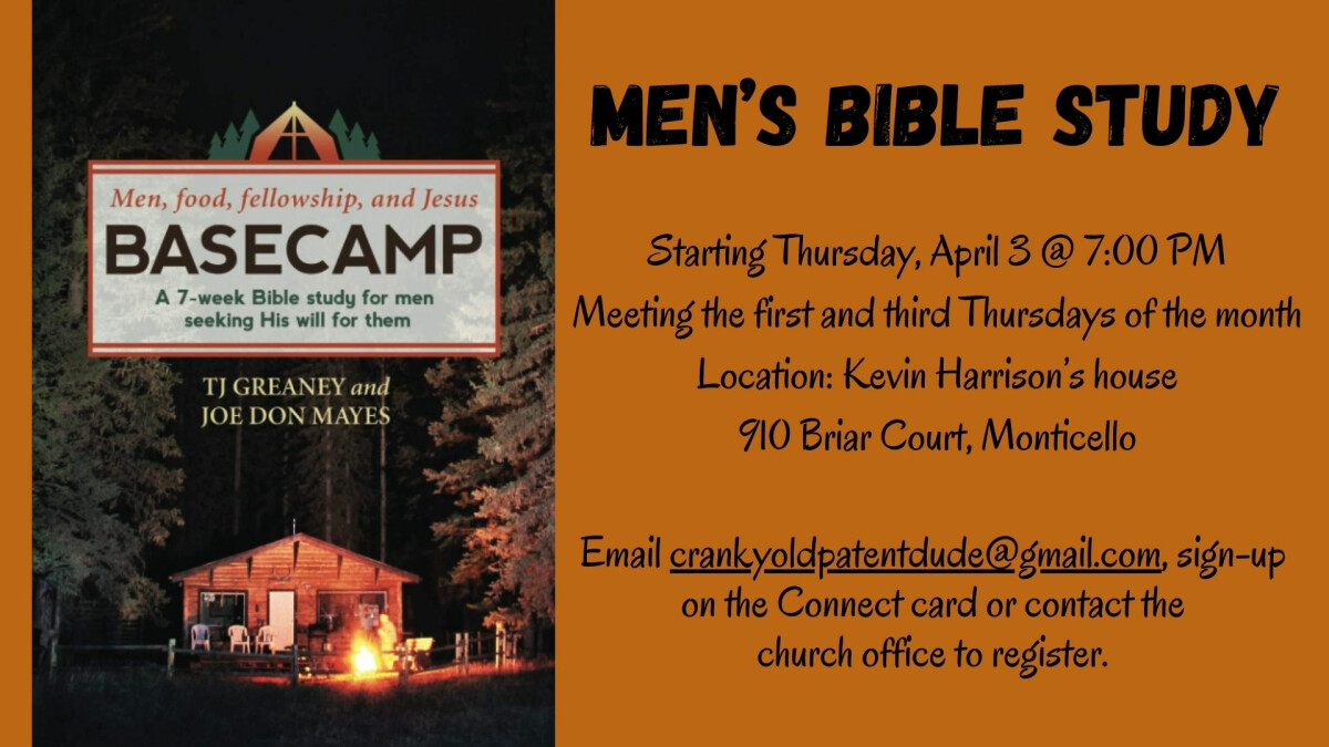 7:00 PM - Men's Bible Study @ Kevin Harrison's