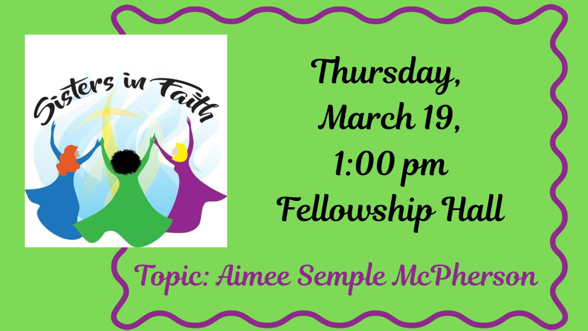 1:00 PM - Sisters in Faith 
