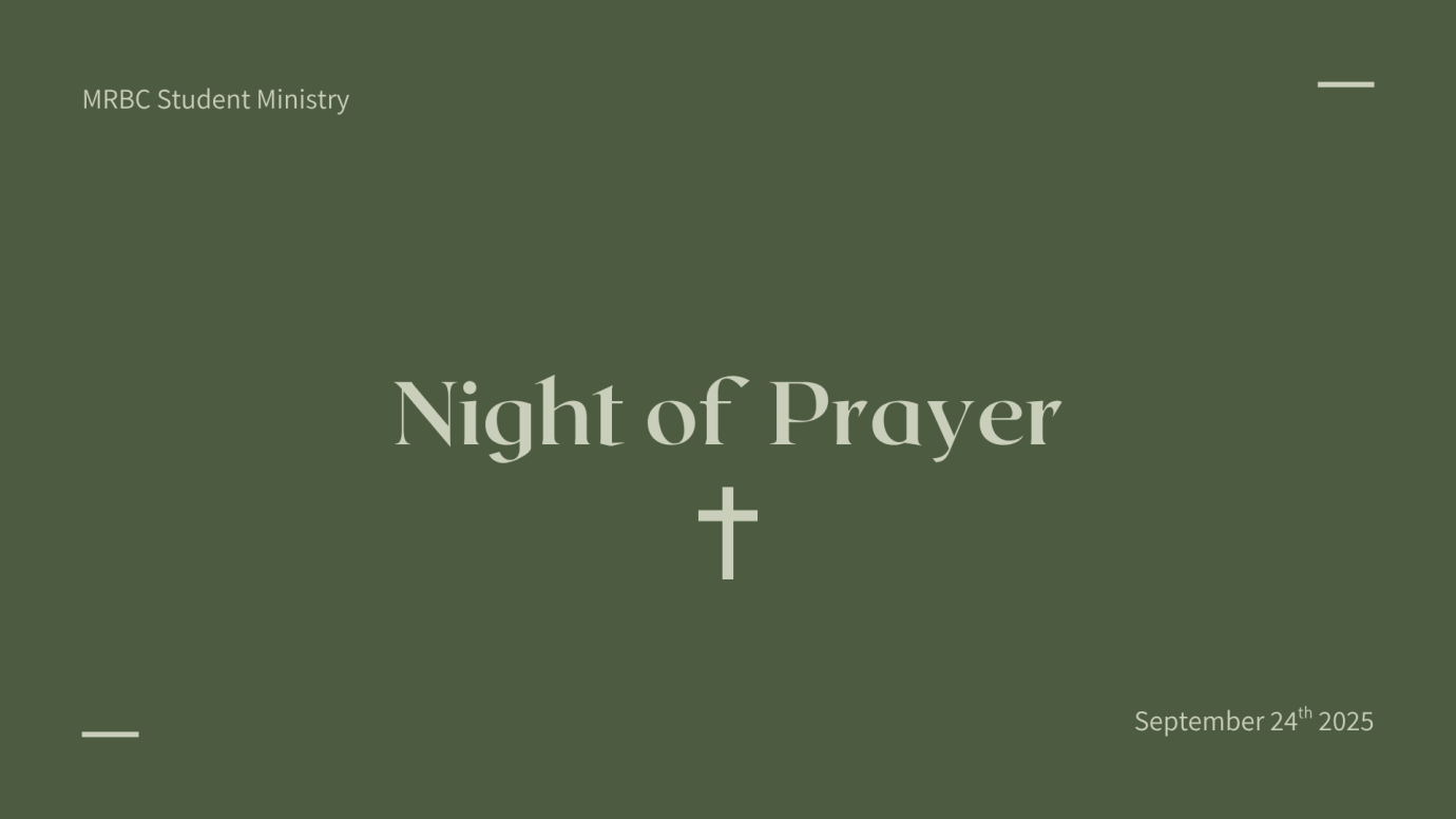 Night of Prayer - Youth Group